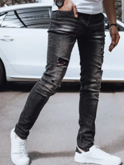 Jeansy Męskie|Spodnie Męskie>Dstreet Spodnie męskie jeansowe czarne UX4247
