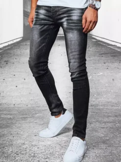 Jeansy Męskie>Dstreet Spodnie męskie jeansowe czarne UX3913