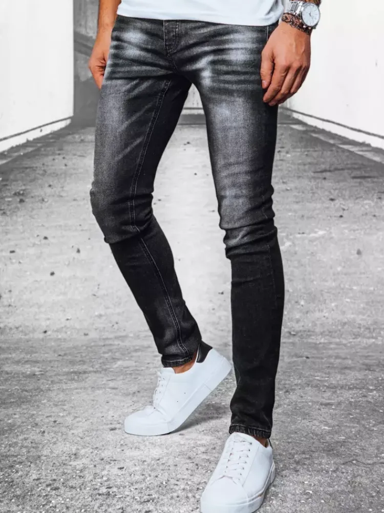 Jeansy Męskie>Dstreet Spodnie męskie jeansowe czarne UX3913