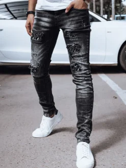 Spodnie Męskie|Jeansy Męskie>Dstreet Spodnie męskie jeansowe czarne UX4328
