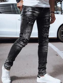 Spodnie Męskie|Jeansy Męskie>Dstreet Spodnie męskie jeansowe czarne UX4328