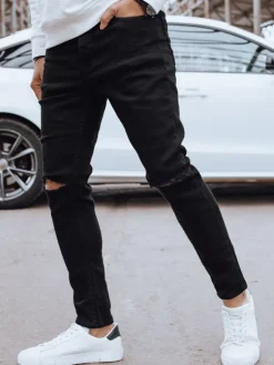 Jeansy Męskie|Spodnie Męskie>Dstreet Spodnie męskie jeansowe czarne UX4262