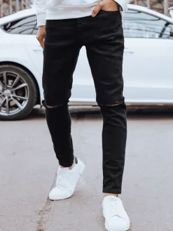 Jeansy Męskie|Spodnie Męskie>Dstreet Spodnie męskie jeansowe czarne UX4262