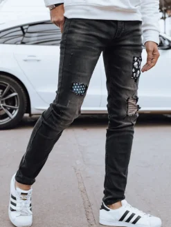 Spodnie Męskie|Jeansy Męskie>Dstreet Spodnie męskie jeansowe czarne UX4295