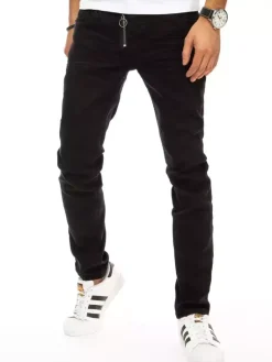 Jeansy Męskie>Dstreet Spodnie męskie jeansowe czarne UX2944