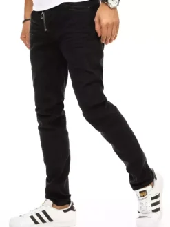 Jeansy Męskie>Dstreet Spodnie męskie jeansowe czarne UX2944