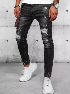 Spodnie Męskie|Jeansy Męskie>Dstreet Spodnie męskie jeansowe czarne UX3937