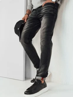 Jeansy Męskie>Dstreet Spodnie męskie jeansowe czarne UX4248