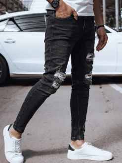 Spodnie Męskie|Jeansy Męskie>Dstreet Spodnie męskie jeansowe czarne UX4141