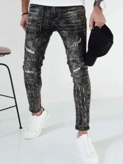 Jeansy Męskie|Spodnie Męskie>Dstreet Spodnie męskie jeansowe czarne UX4146