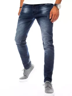 Jeansy Męskie>Dstreet Spodnie męskie jeansowe granatowe UX3826