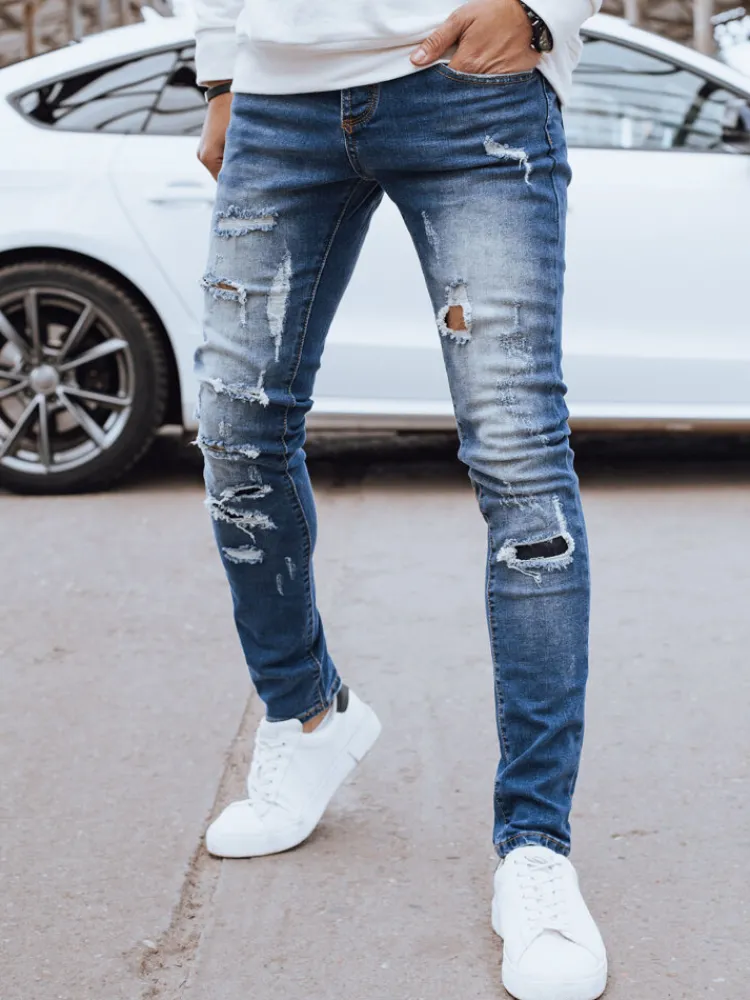 Jeansy Męskie|Spodnie Męskie>Dstreet Spodnie męskie jeansowe granatowe UX4226