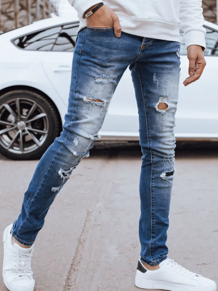 Jeansy Męskie|Spodnie Męskie>Dstreet Spodnie męskie jeansowe granatowe UX4226