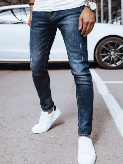 Jeansy Męskie>Dstreet Spodnie męskie jeansowe granatowe UX3474