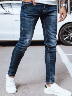 Jeansy Męskie>Dstreet Spodnie męskie jeansowe granatowe UX3474