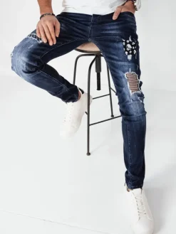 Jeansy Męskie|Spodnie Męskie>Dstreet Spodnie męskie jeansowe granatowe UX4148