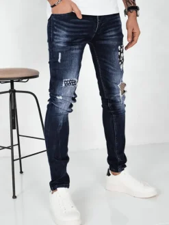 Jeansy Męskie|Spodnie Męskie>Dstreet Spodnie męskie jeansowe granatowe UX4148