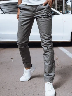 Jeansy Męskie|Spodnie Męskie>Dstreet Spodnie męskie jeansowe joggery ciemnoszare UX4192
