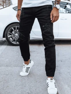 Spodnie Męskie|Jeansy Męskie>Dstreet Spodnie męskie jeansowe joggery czarne UX4041