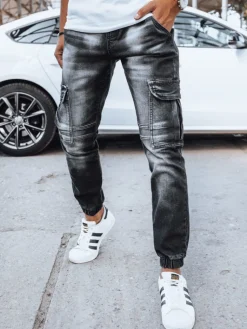 Spodnie Męskie|Jeansy Męskie>Dstreet Spodnie męskie jeansowe joggery czarne UX4040