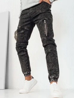 Spodnie Męskie|Jeansy Męskie>Dstreet Spodnie męskie jeansowe joggery czarne UX3944