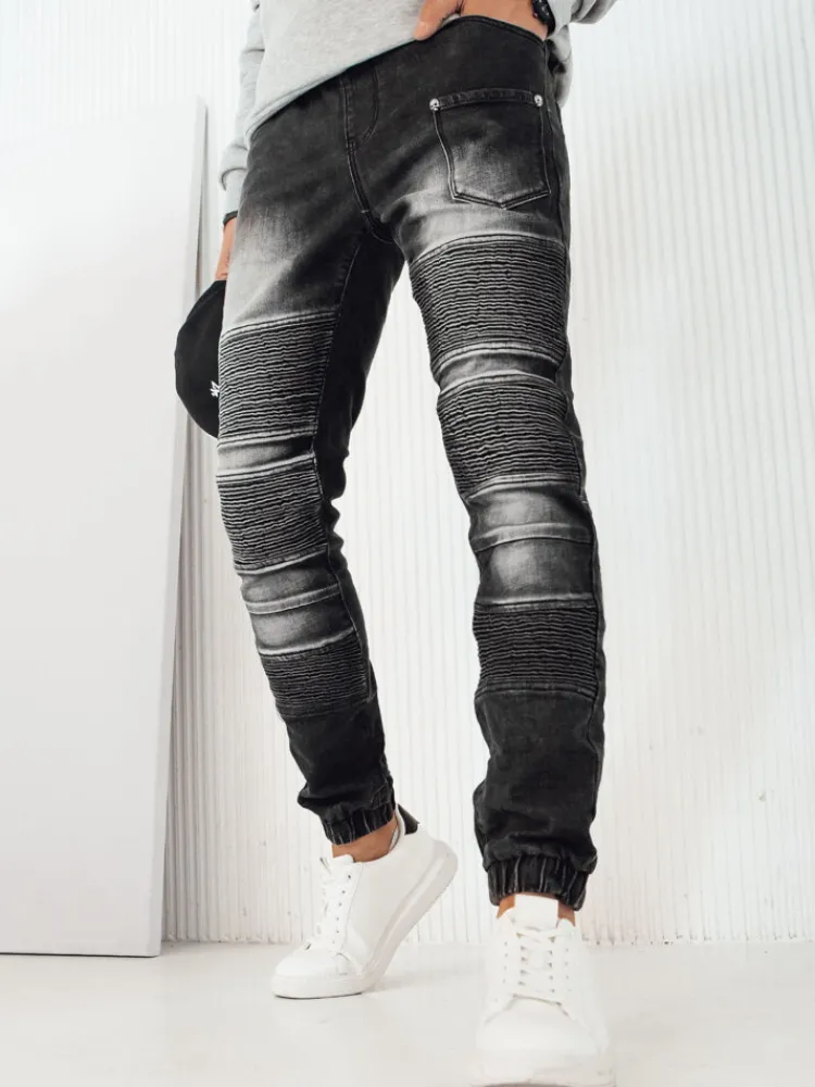 Spodnie Męskie|Jeansy Męskie>Dstreet Spodnie męskie jeansowe joggery czarne UX4222