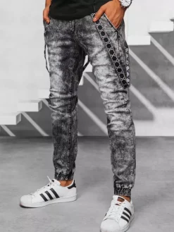 Spodnie Męskie|Jeansy Męskie>Dstreet Spodnie męskie jeansowe joggery czarne UX3943