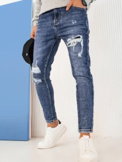 Spodnie Męskie|Jeansy Męskie>Dstreet Spodnie męskie jeansowe niebieskie UX4235