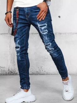 Spodnie Męskie|Jeansy Męskie>Dstreet Spodnie męskie jeansowe niebieskie UX3934