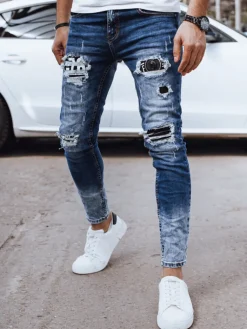 Spodnie Męskie|Jeansy Męskie>Dstreet Spodnie męskie jeansowe niebieskie UX4319