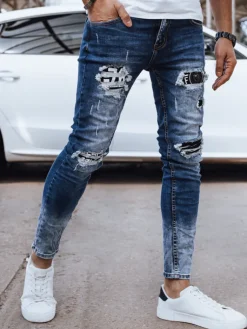 Spodnie Męskie|Jeansy Męskie>Dstreet Spodnie męskie jeansowe niebieskie UX4319