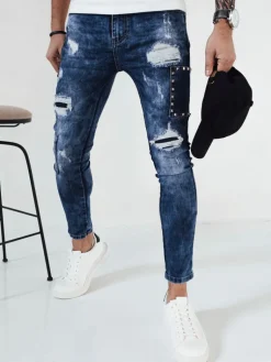 Jeansy Męskie|Spodnie Męskie>Dstreet Spodnie męskie jeansowe niebieskie UX4149