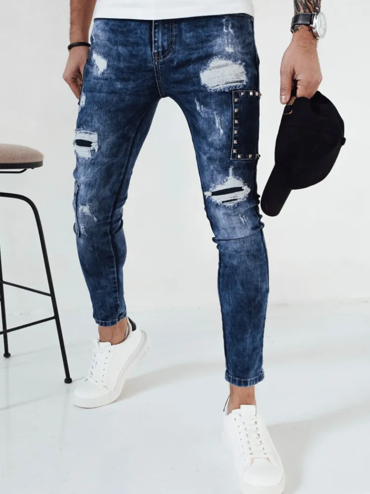 Jeansy Męskie|Spodnie Męskie>Dstreet Spodnie męskie jeansowe niebieskie UX4149