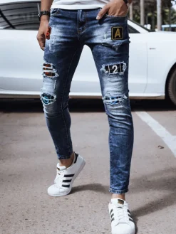 Jeansy Męskie|Spodnie Męskie>Dstreet Spodnie męskie jeansowe niebieskie UX4324