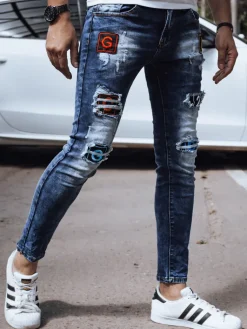 Jeansy Męskie|Spodnie Męskie>Dstreet Spodnie męskie jeansowe niebieskie UX4324