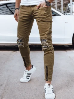 Spodnie Męskie|Jeansy Męskie>Dstreet Spodnie męskie jeansowe oliwkowe UX4353