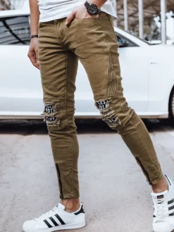 Spodnie Męskie|Jeansy Męskie>Dstreet Spodnie męskie jeansowe oliwkowe UX4353