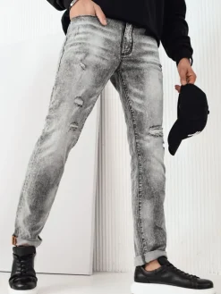 Spodnie Męskie|Jeansy Męskie>Dstreet Spodnie męskie jeansowe szare UX4133