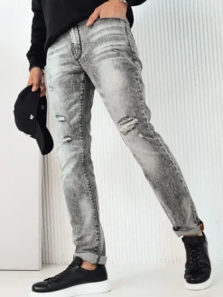 Spodnie Męskie|Jeansy Męskie>Dstreet Spodnie męskie jeansowe szare UX4133