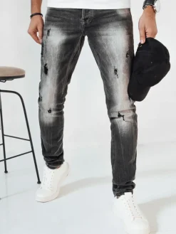 Spodnie Męskie|Jeansy Męskie>Dstreet Spodnie męskie jeansowe szare UX3996