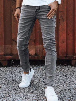 Jeansy Męskie|Spodnie Męskie>Dstreet Spodnie męskie jeansowe szare UX4233