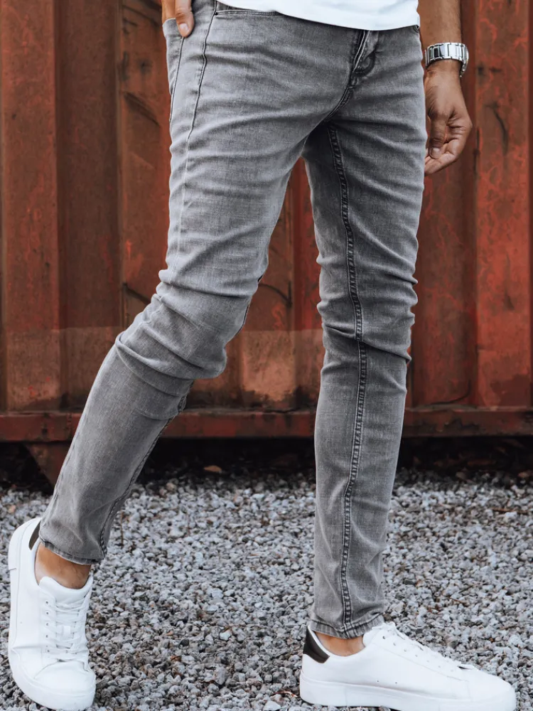 Jeansy Męskie|Spodnie Męskie>Dstreet Spodnie męskie jeansowe szare UX4233