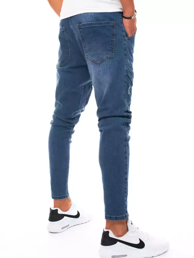 Spodnie Męskie|Jeansy Męskie>Dstreet Spodnie męskie jeansowe typu bojówki niebieskie UX3293