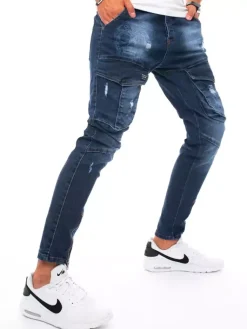 Spodnie Męskie|Jeansy Męskie>Dstreet Spodnie męskie jeansowe typu bojówki ciemnoniebieskie UX3292