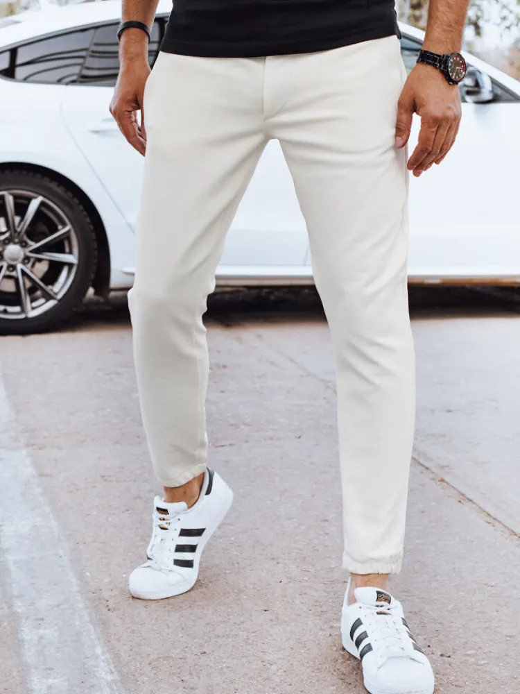 Spodnie Męskie>Dstreet Spodnie męskie joggery ecru UX4264
