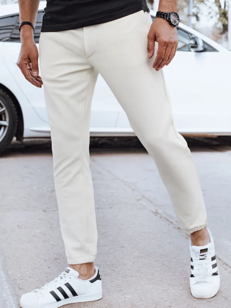 Spodnie Męskie>Dstreet Spodnie męskie joggery ecru UX4264