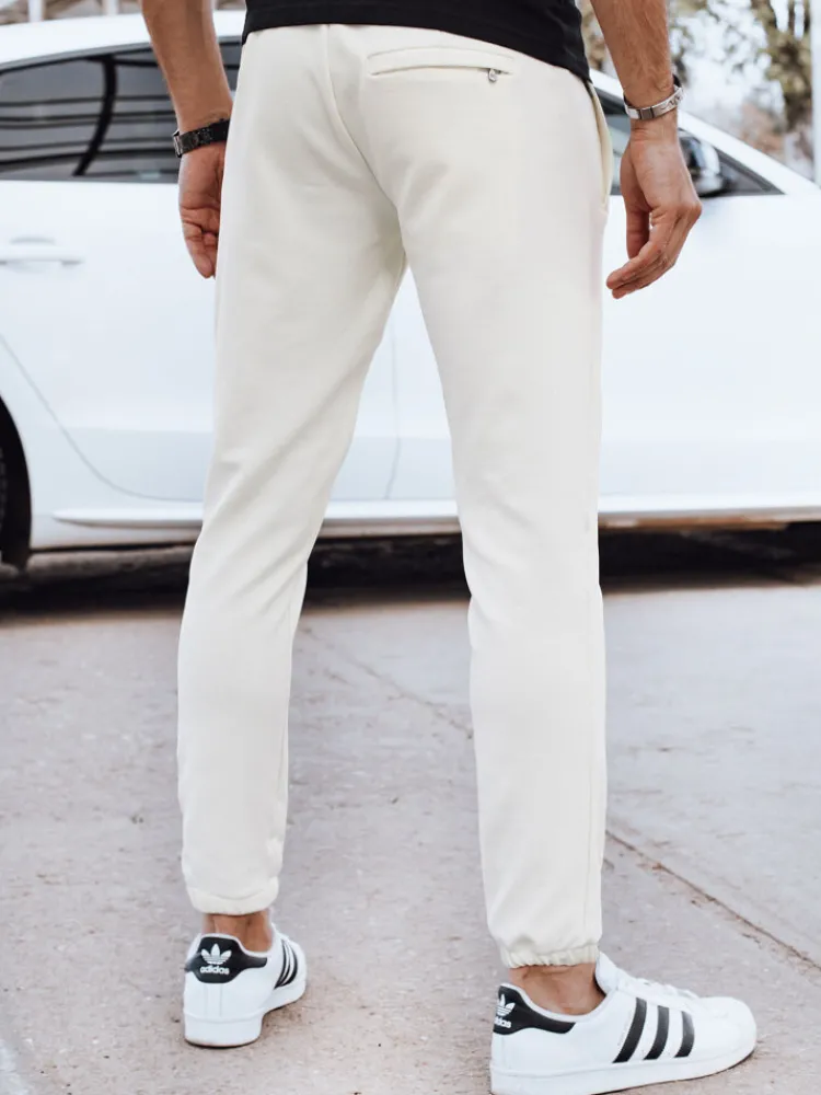 Spodnie Męskie>Dstreet Spodnie męskie joggery ecru UX4264