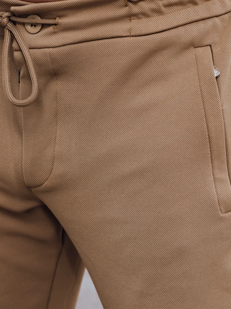 Spodnie Męskie>Dstreet Spodnie męskie joggery kamelowe UX4266