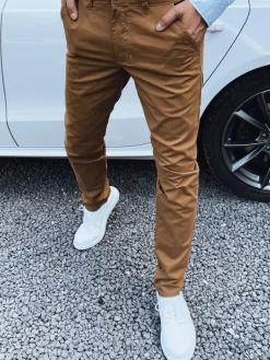 Spodnie Męskie>Dstreet Spodnie męskie kamelowe UX4338