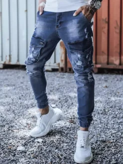 Jeansy Męskie|Spodnie Męskie>Dstreet Spodnie męskie niebieskie UX3285